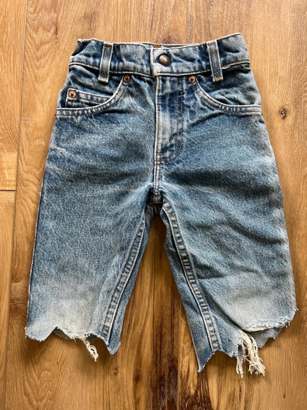 Vintage Levi’s Orange Tab Cutoff Shorts Youth 6 Slim USA Made Denim